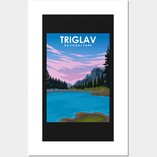 Triglav Solvenia National Park Travel Poster Wall Art by jornvanhezik